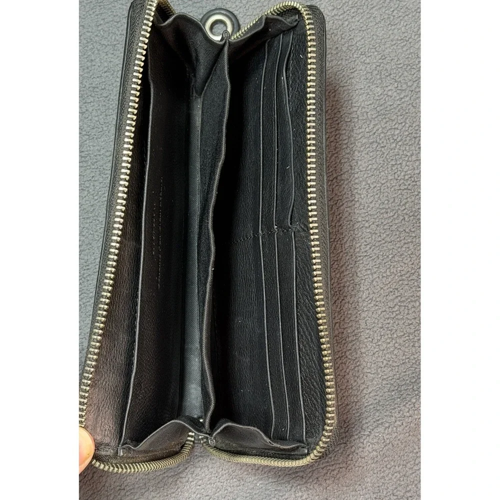 VTG Harley-Davidson Zip Around Wristlet Wallet Logo Biker Motorcycle Black Laces
